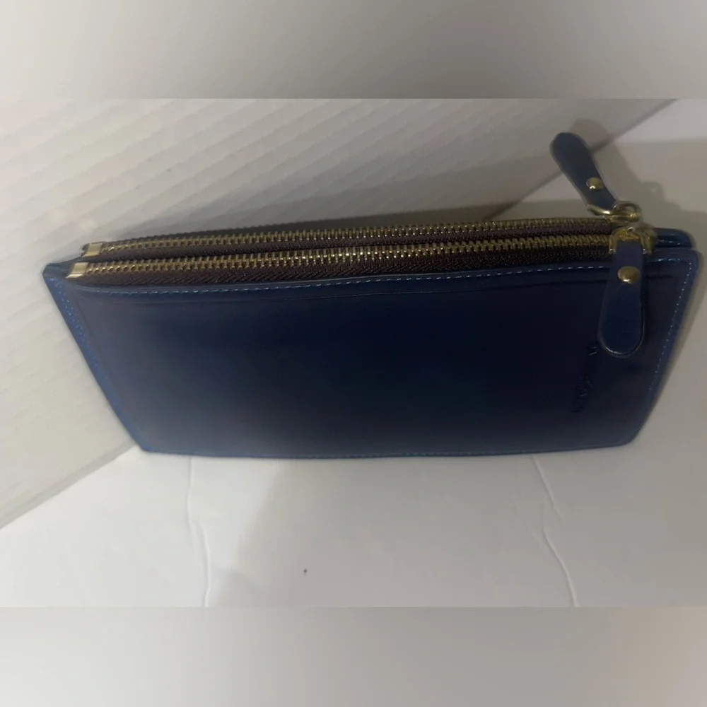 HENGSHENG Navy Zip leather Wallet new TikTok